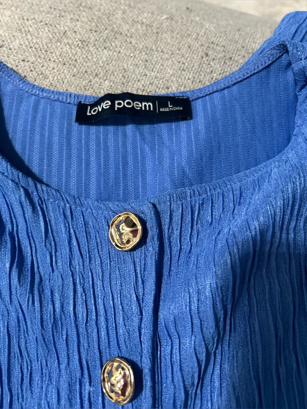 Love poems Blue Pleated Wide-Leg Pants & top Set - Picture 4 of 4